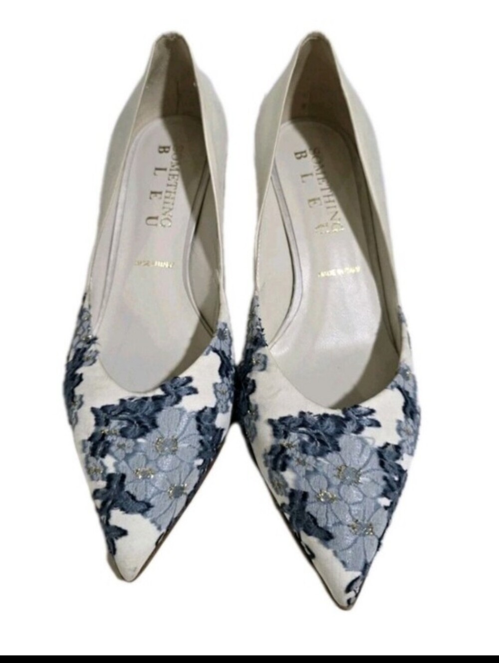 Something Bleu Bridal Seline Pointed Toe Pumps Size 6.5 B Excellent Condition